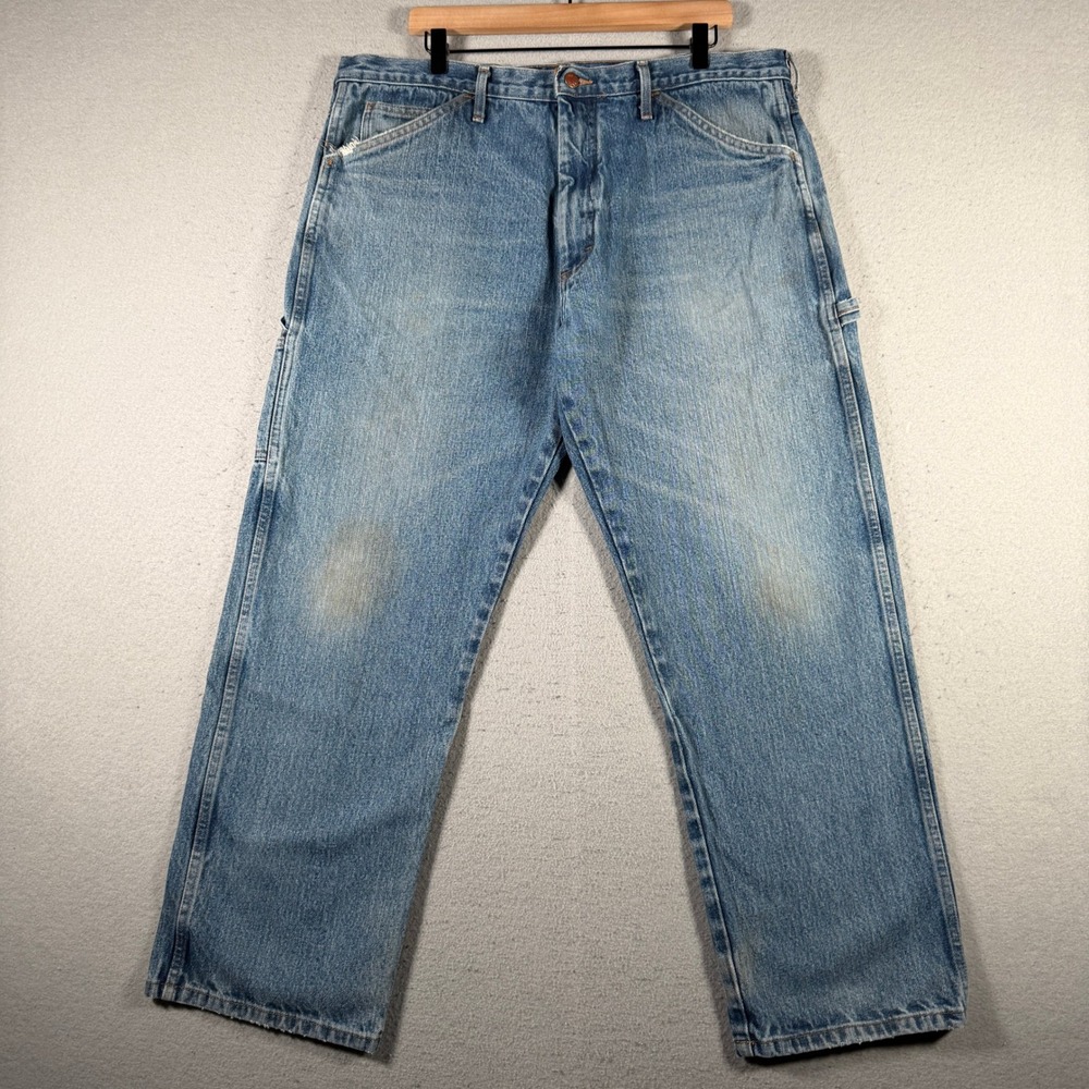 Vintage‎ Round House Mens Carpenter Jeans Blue Workwear Made in USA 38x30 90's